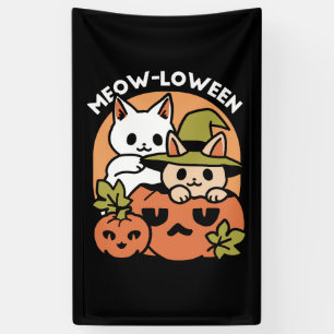 Banderoles Meow-Loween - Festive Halloween Conception de chat