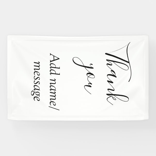 Banderoles Merci ajoutez un nom message simple calligraphie é (Horizontal)