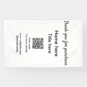 Banderoles Merci pour le nom d'achat titre ici scan QR