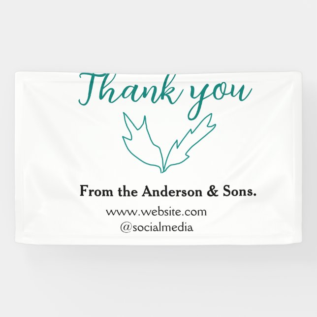 Banderoles Merci pour votre page de commande nom de société (Horizontal)
