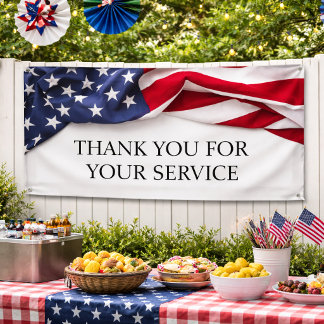Banderoles MERCI pour votre service Drapeau américain
