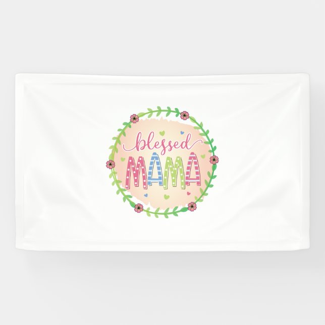 Banderoles Mère Cadeau Béni Mère (Horizontal)