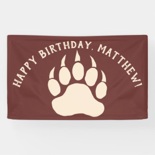 Banderoles Message personnalisé Bear Paw Burgundy and Creati