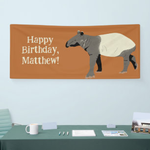Banderoles Message personnalisé Tapir malais ou asiatique