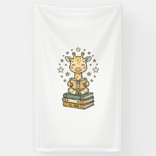 Banderoles Mignon Girafe Lecteur Livre Amoureux Vintage Chemi