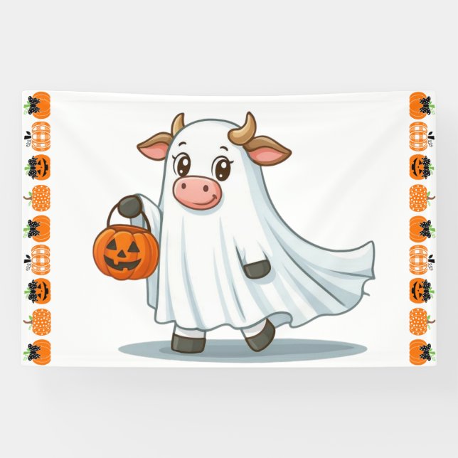 Banderoles Mignonne, lunatique, vache fantôme (Horizontal)