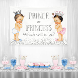 Banderoles Mignonne Prince Princesse Baby shower de révélatio
