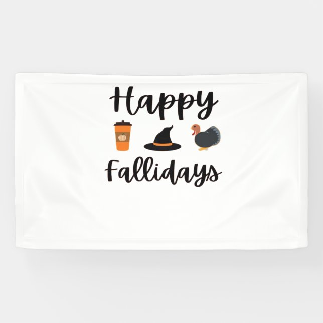 Banderoles Mignonne saison d'automne Joyeux Fallidays Thanksg (Horizontal)