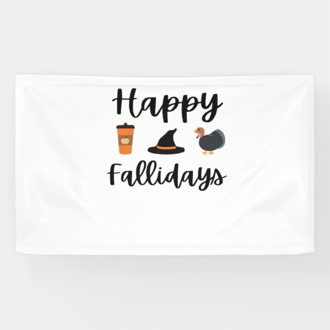 Banderoles Mignonne saison d'automne Joyeux Fallidays Thanksg (Horizontal)