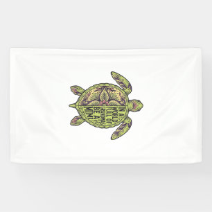 Banderoles Mimi Grand-mère Tortue de mer Vintage Floral Conce
