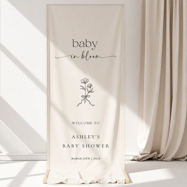Banderoles Minimal Baby in Bloom Baby Shower Banner (Créateur téléchargé)