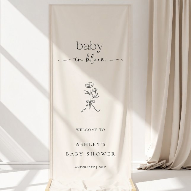 Banderoles Minimal Baby in Bloom Baby Shower Vinyl Banner (Créateur téléchargé)