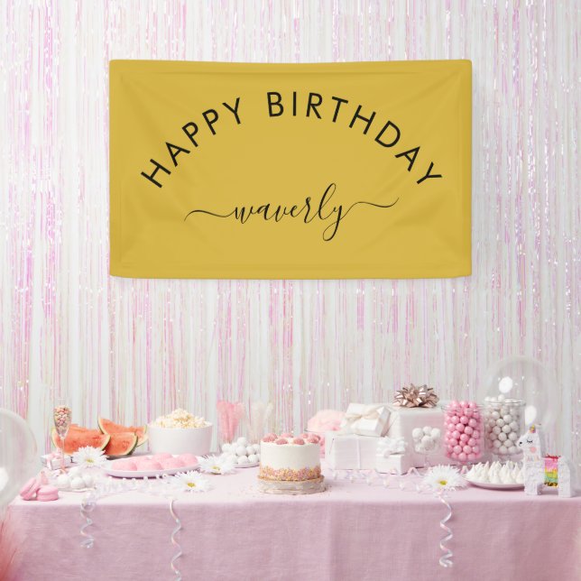 Banderoles Minimalist Happy Birthday Classic Gold (Fête)