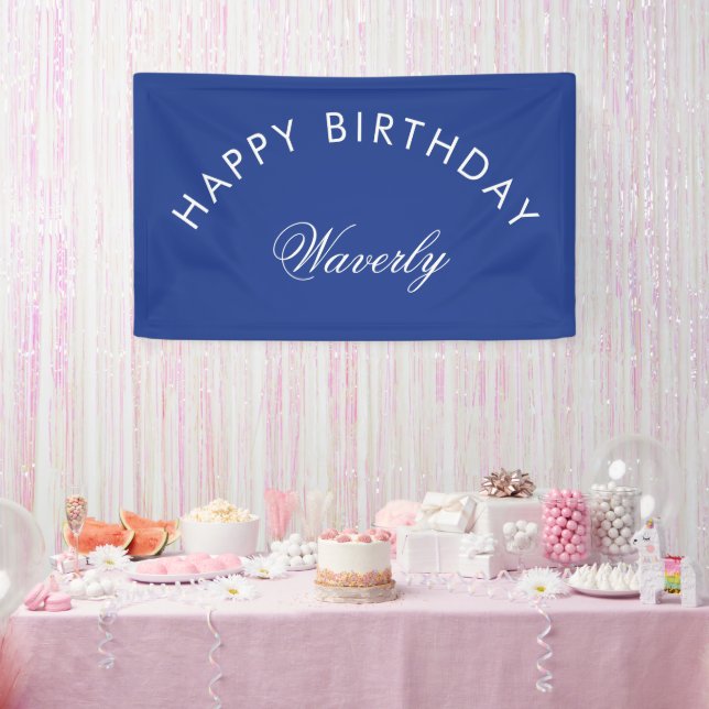Banderoles Minimalist Happy Birthday Royal Blue (Fête)