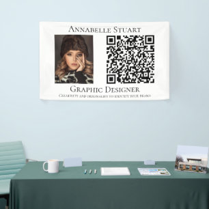 Banderoles Minimalistes professionnels avec code QR Business