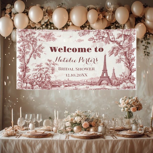 Banderoles Miss to Mrs Bridal Shower Paris French Country  (Miss to Mrs Bridal Shower Paris French Country Banner)