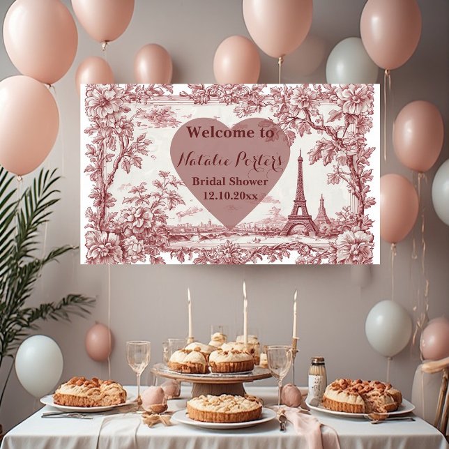 Banderoles Miss to Mrs Bridal Shower Paris French Country  (Miss to Mrs Bridal Shower Paris French Country Banner)