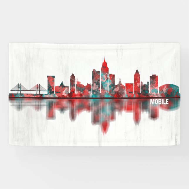 Banderoles Mobile Alabama Skyline (Horizontal)