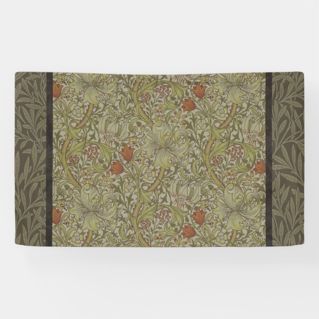 Banderoles Modèle de branche de saule et de lys doré de Willi (Horizontal)
