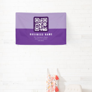 Banderoles Modèle de code QR moderne éditable Violets