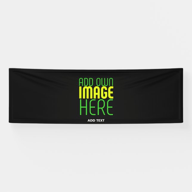 BANDEROLES MODELE DE TEXTE D'IMAGE NOIRE SIMPLE ET MODIFIABLE (Horizontal)