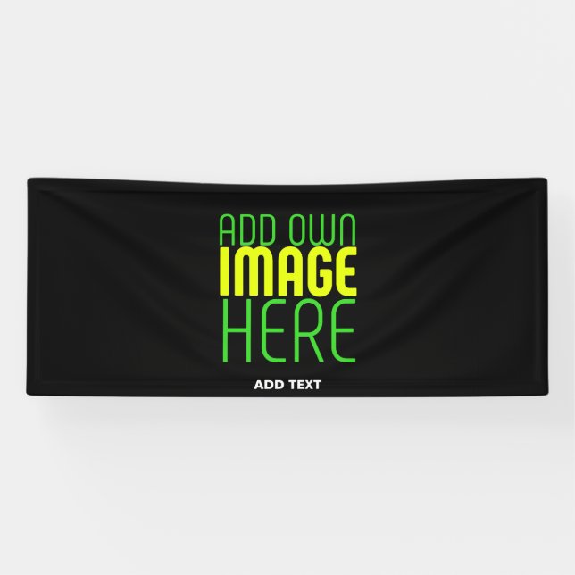 BANDEROLES MODELE DE TEXTE D'IMAGE NOIRE SIMPLE ET MODIFIABLE (Horizontal)