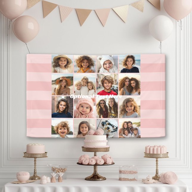 Banderoles Modèle photo de base 16 photos - Peut changer de c (Custom Party Banner)