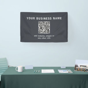 Banderoles Modèle simple pour votre code QR Gris foncé