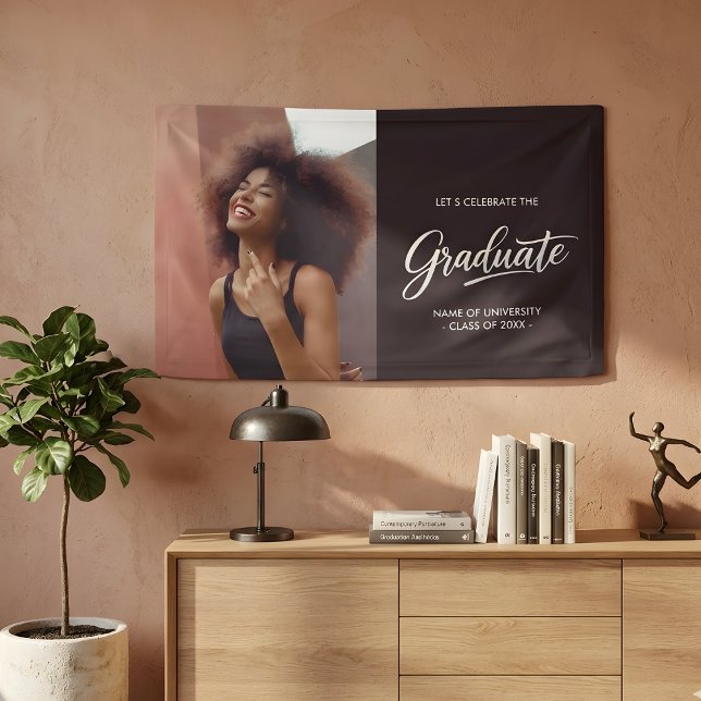 Banderoles Modern Dual-Sided Photo Graduation Party (Créateur téléchargé)