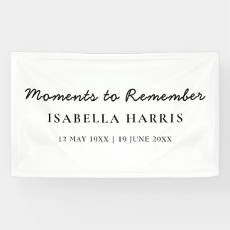 Banderoles Modern Minimalist Celebration of Life Banner