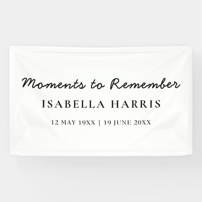 Banderoles Modern Minimalist Celebration of Life Banner (Horizontal)