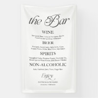 Modern Minimalist "The Bar" Wedding Menu Sign
