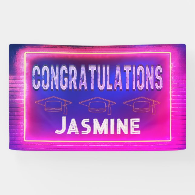 Banderoles Modern Retro Congratulations Graduation (Horizontal)