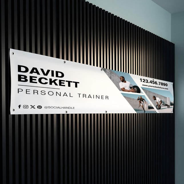 Banderoles Modern Trendy Photo Collage Fitness Trainer Brand (Modern Trendy Photo Collage Fitness Trainer Brand Banner)