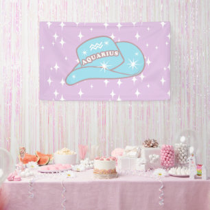 Banderoles Moderne Aquarius Zodiac Cowgirl Casquette Lilac