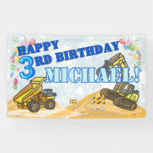 Moderne Boys Construction Fête d'anniversaire pour