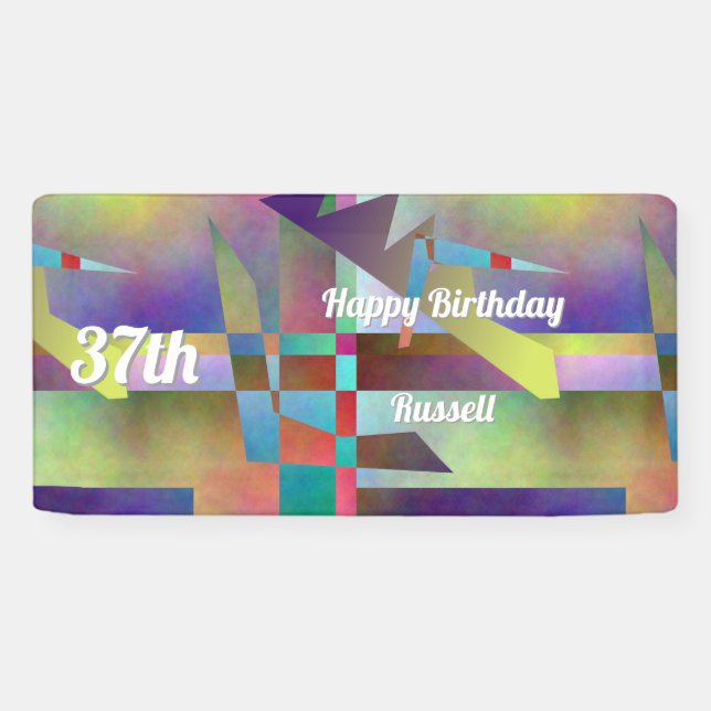 Banderoles Moderne célébration d'anniversaire avec motif abst (Horizontal)