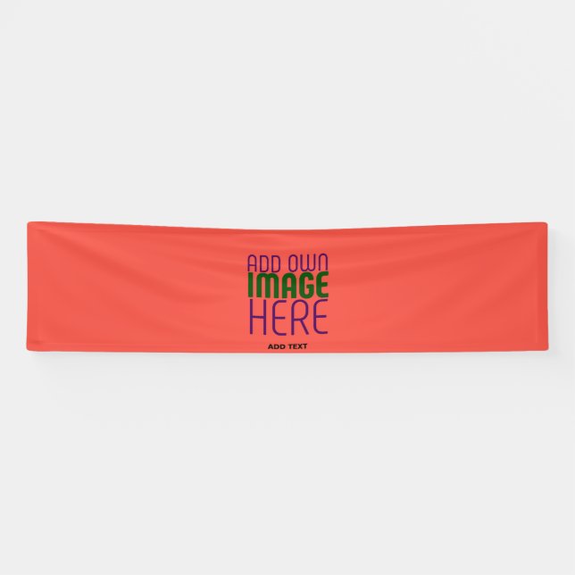 BANDEROLES MODERNE ÉDITABLE ROUGE ORANGE MODÈLE TEXTE D'IMAGE (Horizontal)