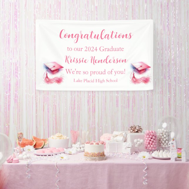 Banderoles Moderne élégant Pastel Graduation Cap (Fête)