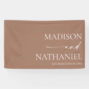 Banderoles Moderne minimaliste élégant Mocha Mousse Mariage