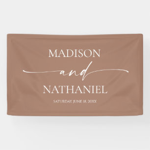 Banderoles Moderne minimaliste élégant Mocha Mousse Mariage