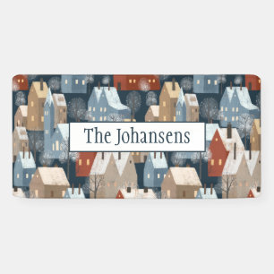 Banderoles Moderne Nordic Whimsical Scandi Winter Town Motif