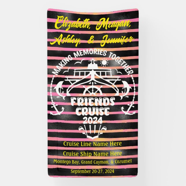 Banderoles Moderne Rassembler des souvenirs Croisière Ami (Verticale)