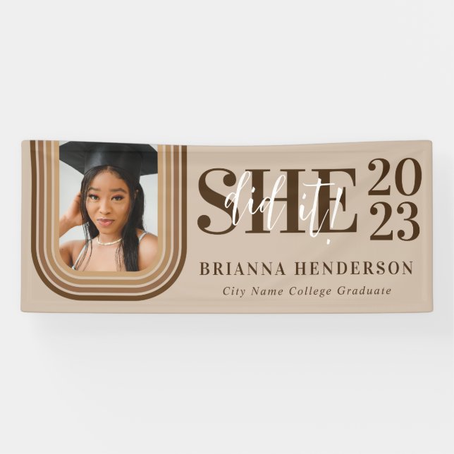 Banderoles Moderne Retro Brown et Neutre Graduation (Horizontal)