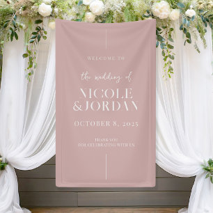Banderoles Moderne Simple chic Dusty Rose Accueil Mariage