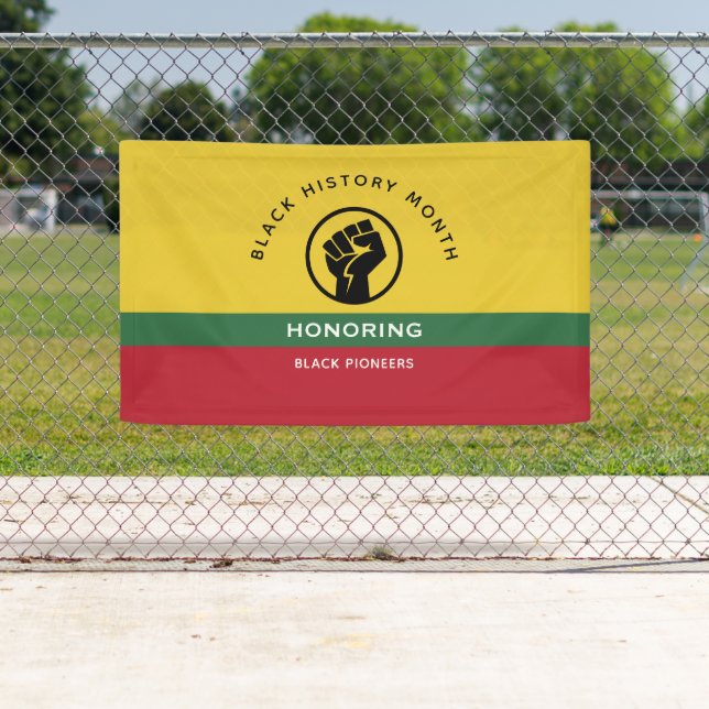 Banderoles Mois de l'histoire noire Texte courbe afro-américa (En situation)