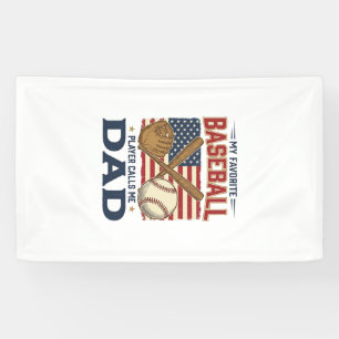 Banderoles Mon Joueur De Baseball Préféré M'appelle Papa Vint