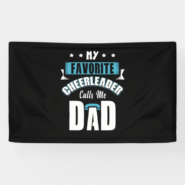 Banderoles Mon Pom-pom girl Favori M'Appelle Papa Cheer (Horizontal)