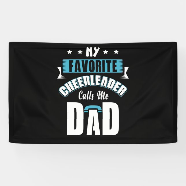 Banderoles Mon Pom-pom girl Favori M'Appelle Papa Cheer (Horizontal)