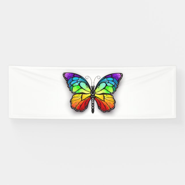 Banderoles Monarque papillon arc-en-ciel (Horizontal)